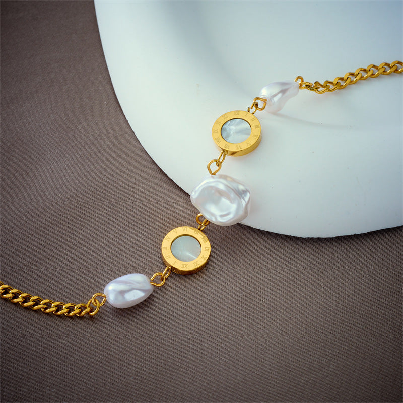 Women Chain Irregular Geometric Titanium Steel Electroplating Bracelets