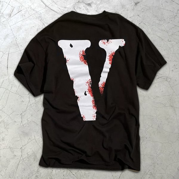 Skull-blood graphic print short-sleeve T-shirt