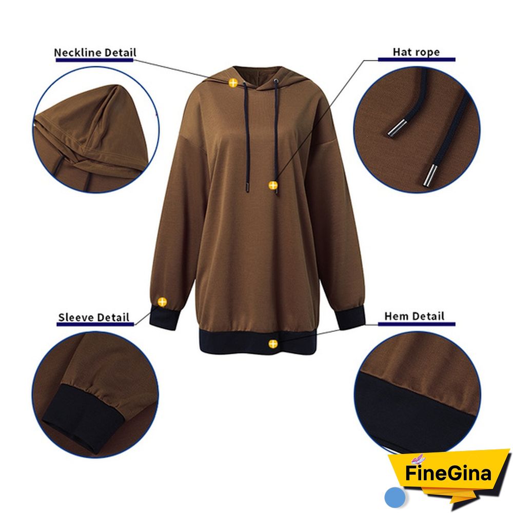 Zanzea Korean Fashion Solid Loose Hooded Sweatshirts Sports Sweatshirt Pullovers Women Casual Hoodies