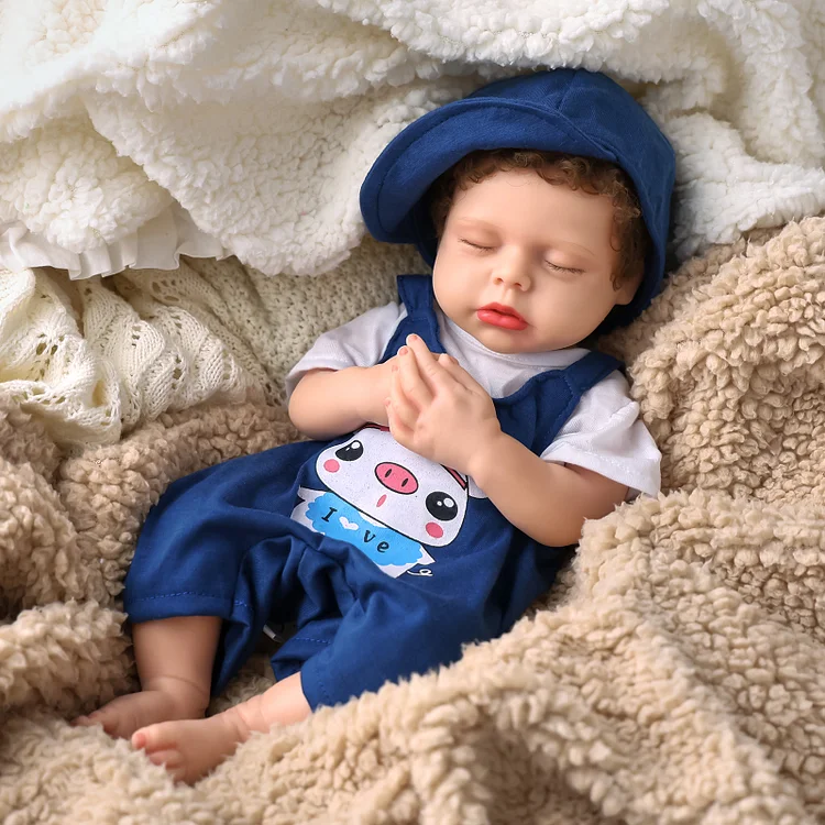 Babeside Lucy 16'' Realistic Silicone Sleeping Baby Little Infant Boy Emotional Comfort Companion