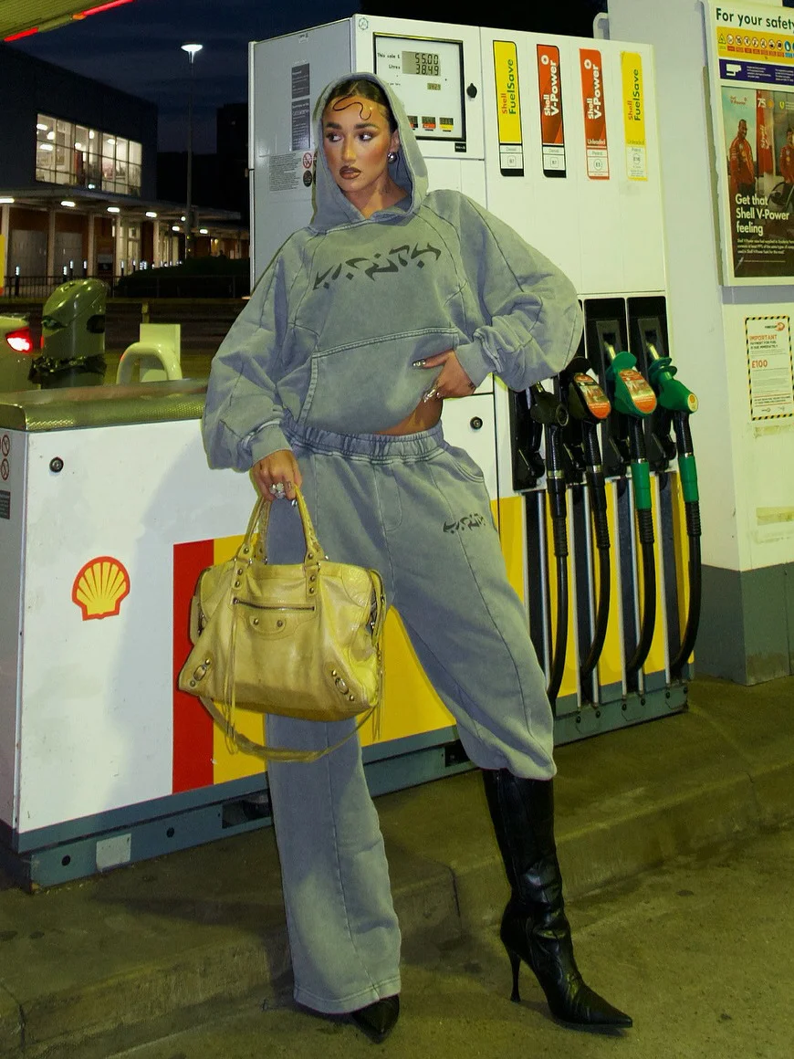 Athvotar Athvotar Old Printed Wear Sets High Street Trend Hooded Long-Sleeved Tops To Make Casual Wind