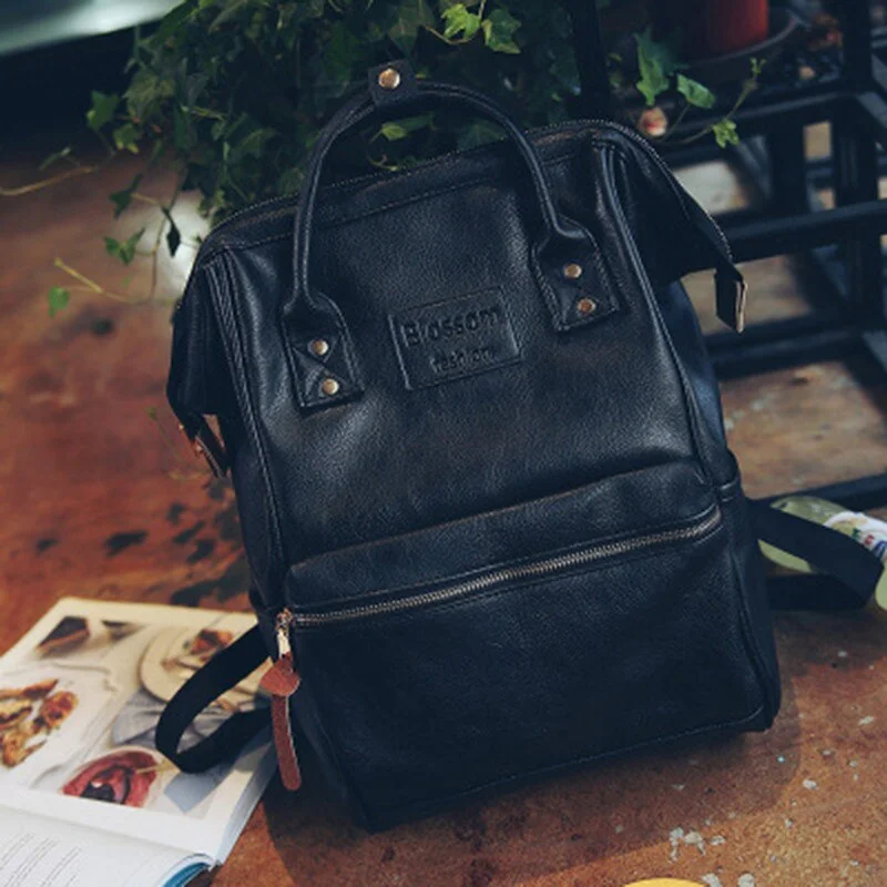 Fashion Women Leather Backpack Youth Korean Style Shoulder Bag Laptop Schoolbags For Teenager Girls Boys Mochila Rugzak Mochilas