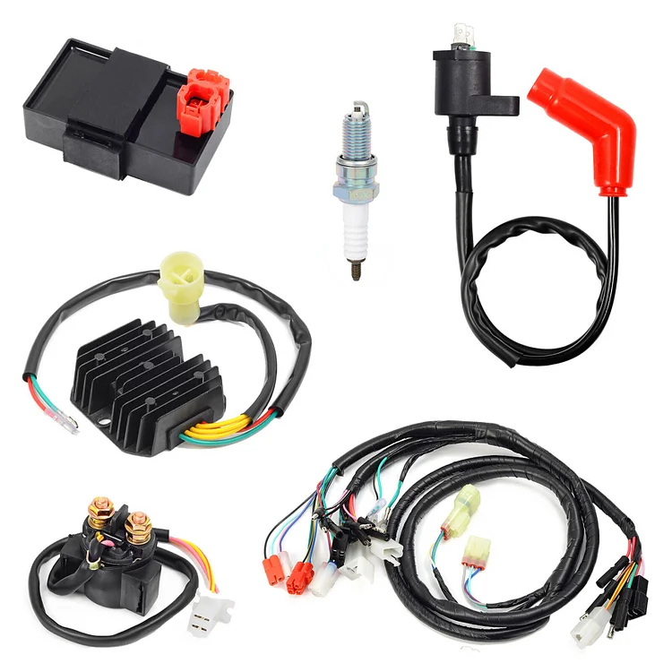 SEBLAFF CDI Ignition Coil Rectifier Relay & Wire Harness 30410-HM5-505 32100-HM5-670 31600-HC5-970 35850-HC4-000 Replacement for 1994-1996 TRX300 TRX300FW