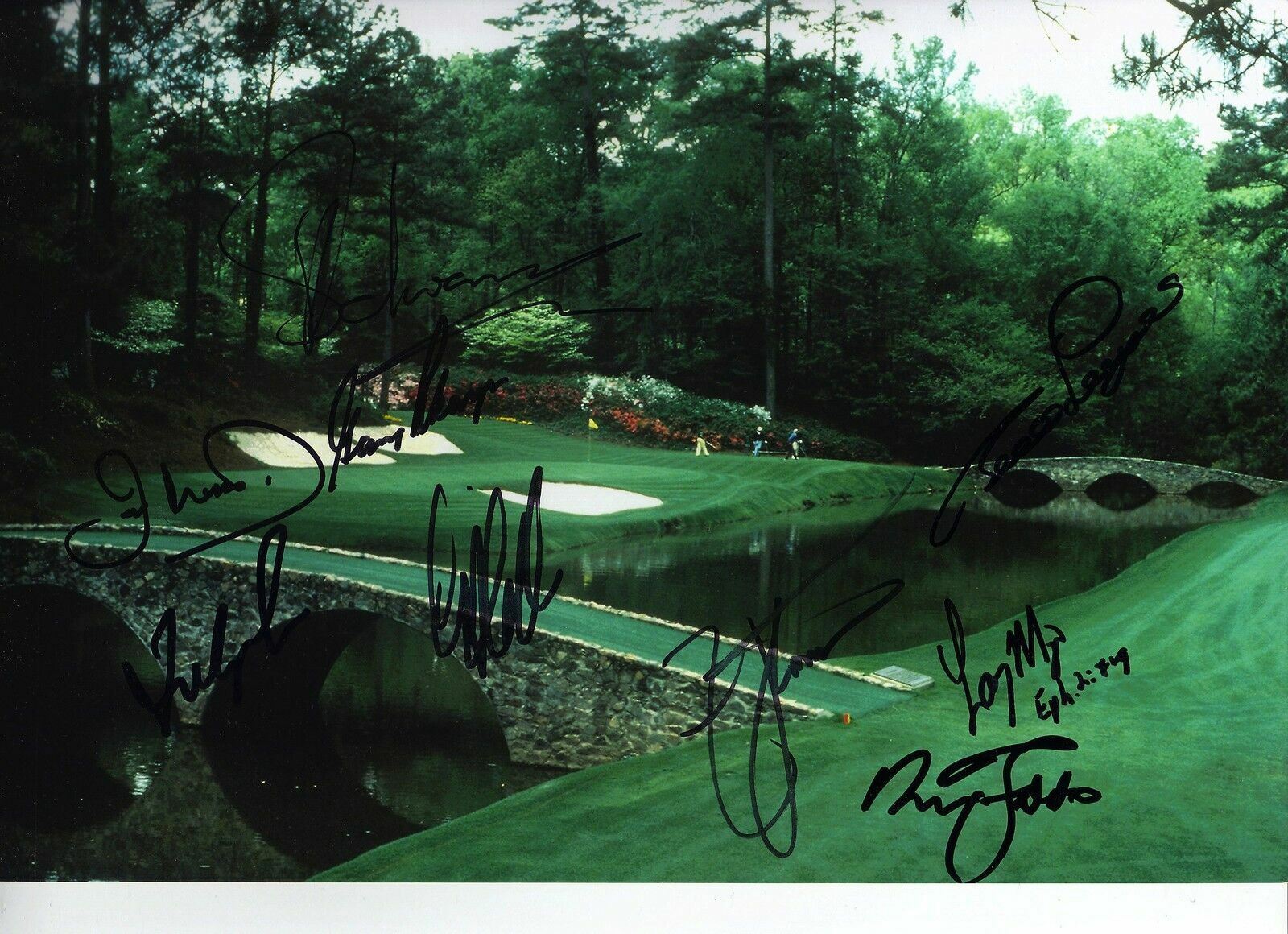 Masters 12X8 Photo Poster painting Genuine Signed By 9 INC Gary Player AFTAL COA (3091)