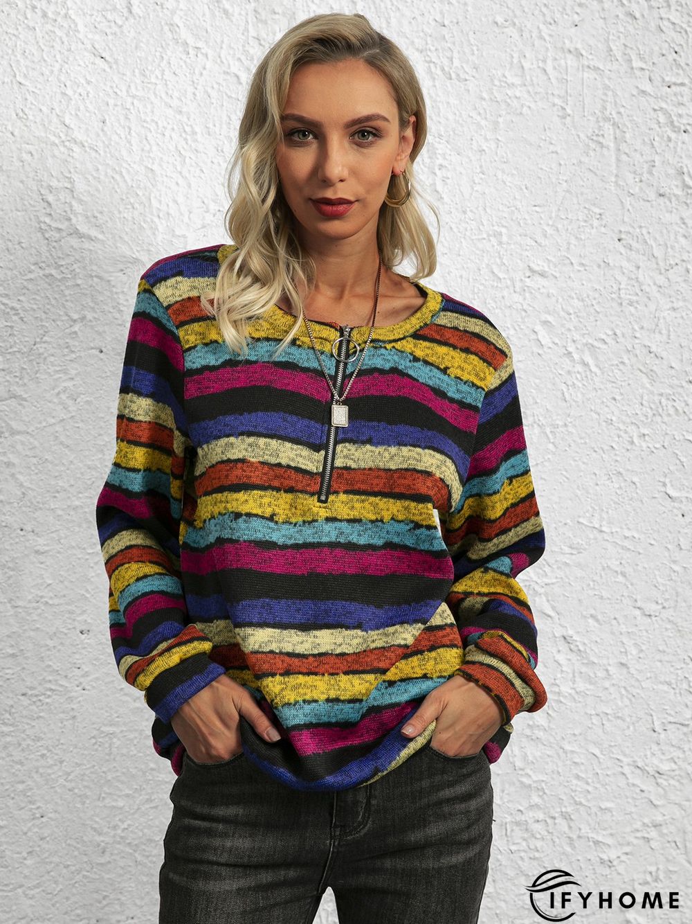 Vintage Long Sleeve Cotton-Blend Sweatshirt | IFYHOME