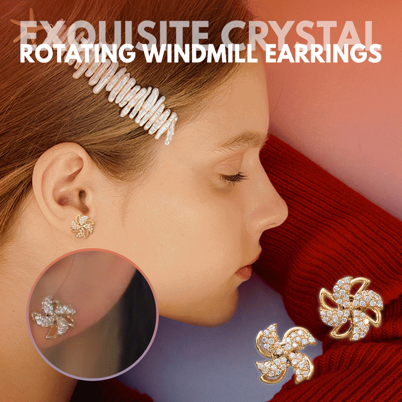 ✨Back to school season promotion✨ Exquisite Crystal Rotating Windmill Earrings