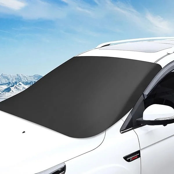Gbsell Car Windshield Snow Cover for Ice Frost, Winter Car Cover Windscreen Covers, Thicken Thickness Frost Guard with Side Mirrors Protector for Most Cars SUVs and Small Trucks 70x50 in