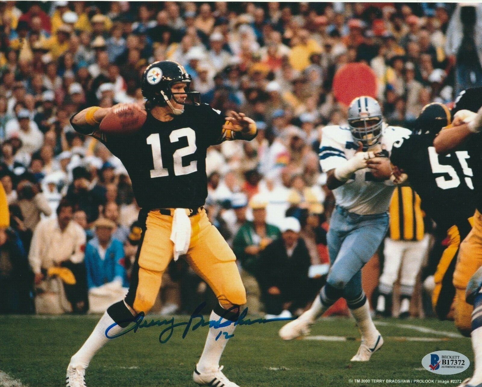 TERRY BRADSHAW Signed Pittsburgh STEELERS 8x10 Photo Poster painting w/ Beckett COA