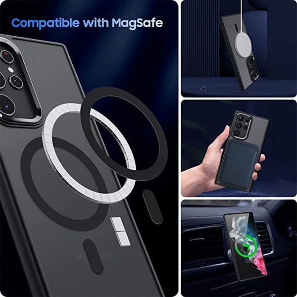 Samsung S22 Mobile Phone Case Tpu Matte Metal Ring Magnetic Mobile Phone case