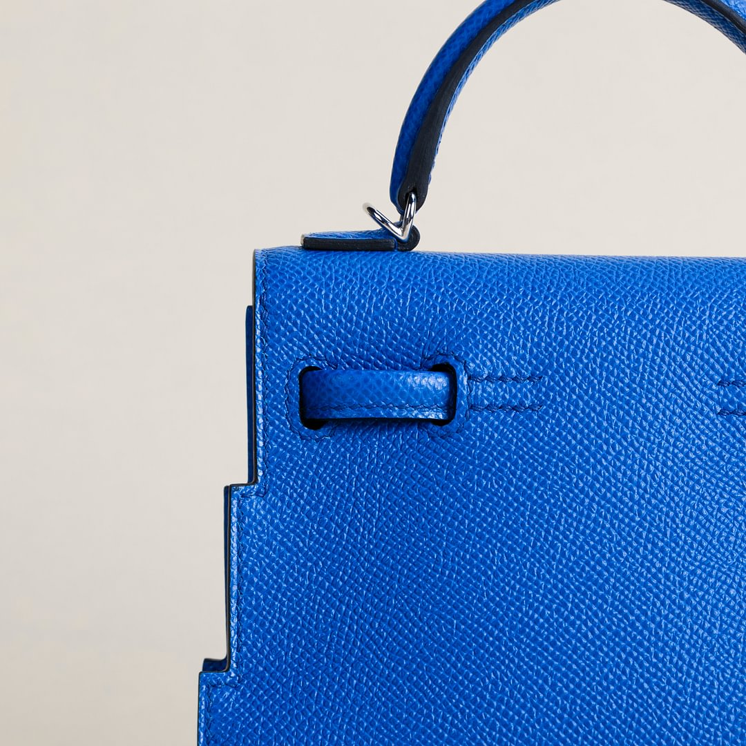 Kelly Doll Epsom 08 Bleu pale/76 Blue indigo  PHW