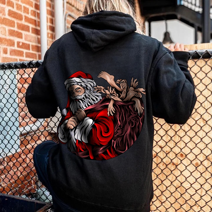 Santa Claus with a Sack Christmas Theme Hoodie