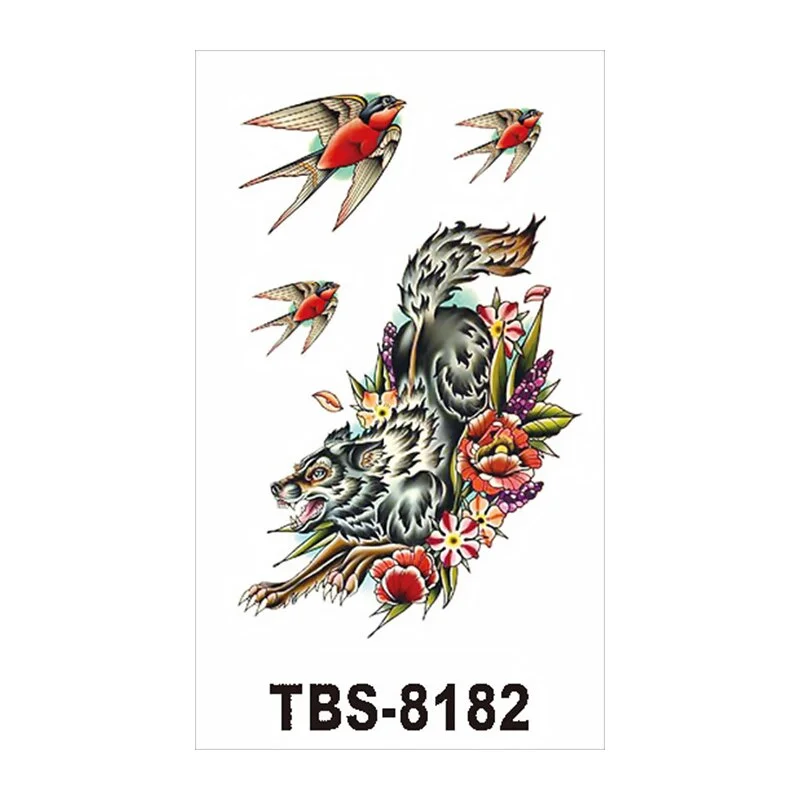 Temporary Tattoo Sticker for Women Stickers on the Chest Fashion Wolf Tiger Lion King Fake Waterproof Tattoos Woman Tatoo Body