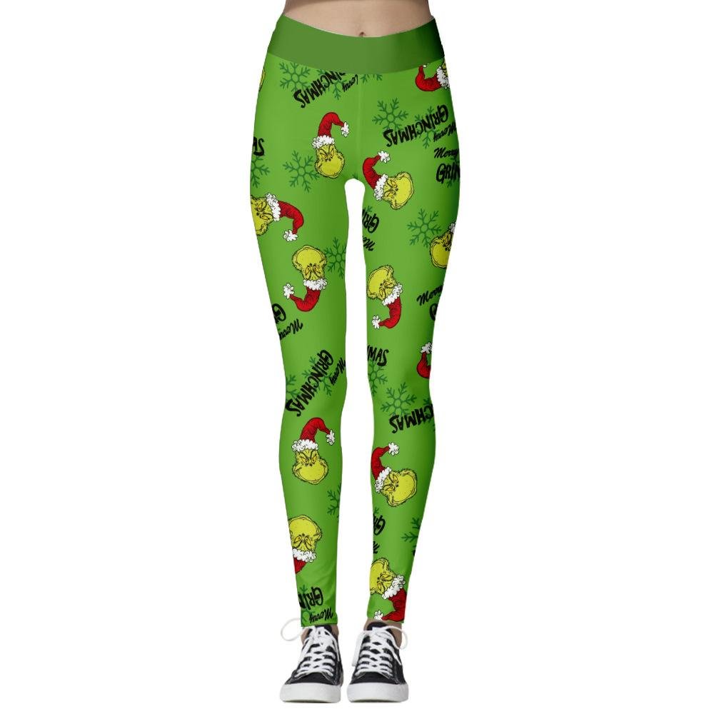 Grinch Leggings for Women Tight Breathable Workout Running Yoga Pants