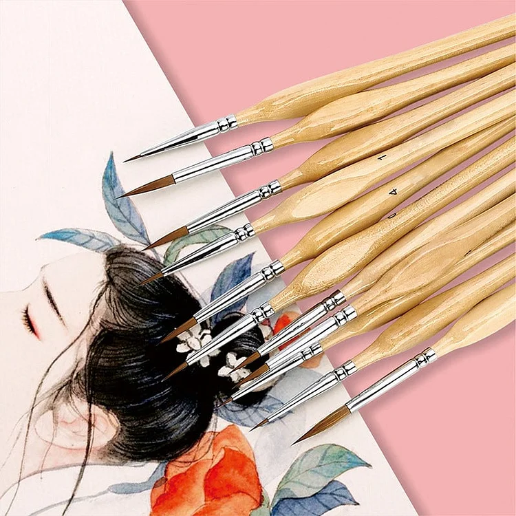 11 Pcs Miniature Detail Paint Brush Set