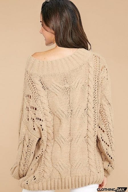 Khaki Chunky Oversized Pullover Sweater