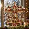 DIY Xmas Carousel Pearl Art Diamond Painting Pendant(Single-Sided)