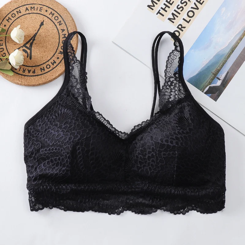 Women Tank Crop Top Beauty Back Women Wide Straps Tops fashion Lingerie Female Underwear Lace Camisole