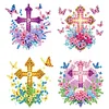 4Pcs Diamond Painting Brooch Diamond Painting Pins Jewelry Kit (Cross)