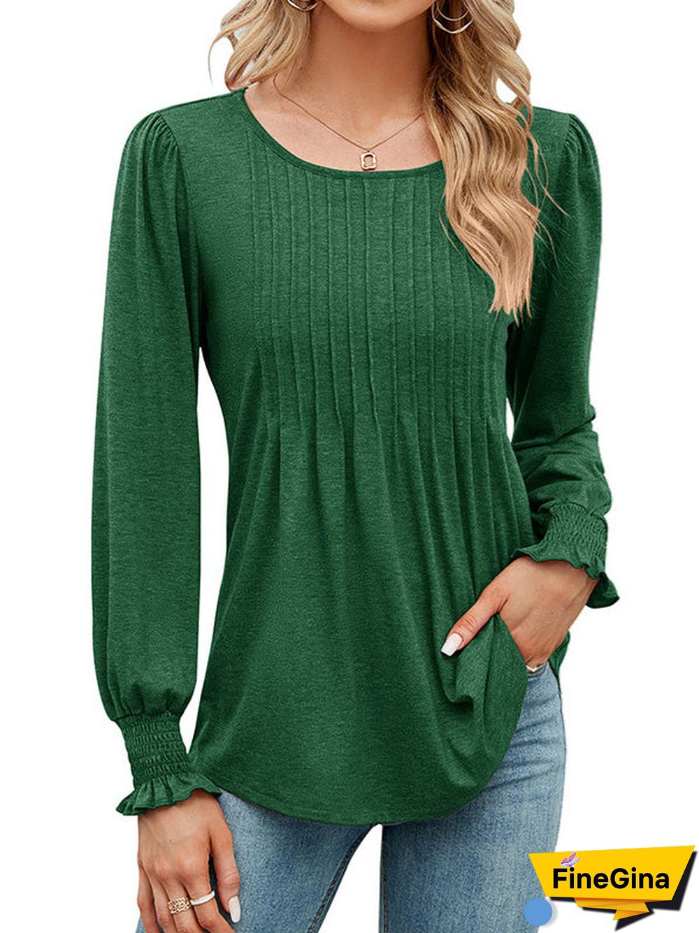 Women's Stitching Solid Color Scoop Neck Long Sleeve Coat