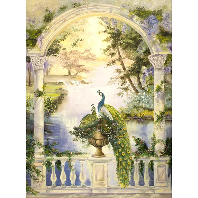 Peacocks - Full Round Drill Diamond Painting - 40x60cm(Canvas)