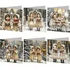 6PCS bricolage diamant art cartes de voeux filles no&euml;l f&eacute;licitations cartes et cadeau