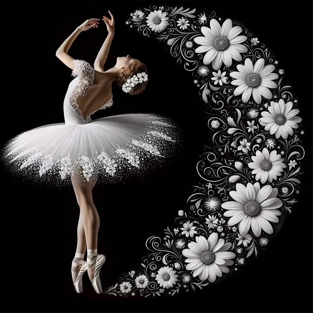 Daisy Flower Ballerina 40*40cm(canvas) full round drill diamond painting