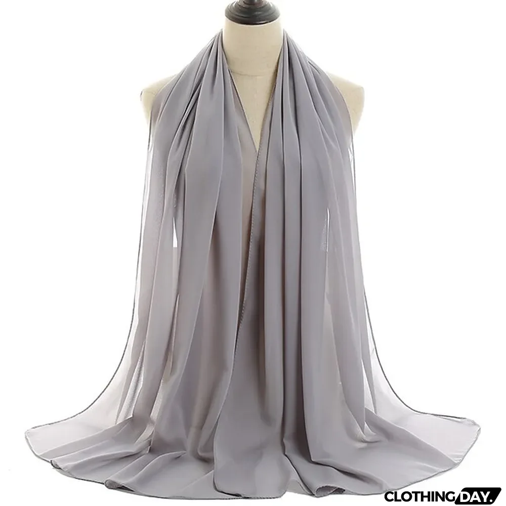180*75cm Muslim Fashion Chiffon Hijab Scarf Women Scarves Long Shawl Islamic Hijabs Simple Head Scarf Solid Wrap Turban