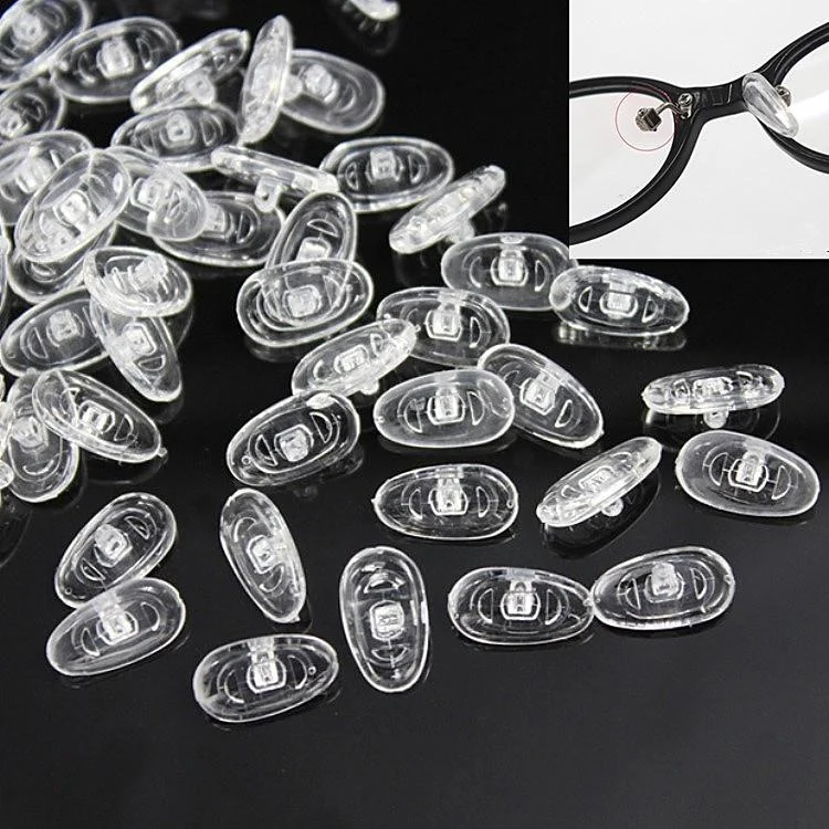 10 Pairs Silicone Screw-type Plastic Coated Non-slip Nose Pad Glasses Frame Accessories