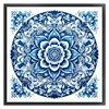 Blue And White Porcelain-Mandala-14CT Stamped Cross Stitch 40*40cm/15.75*15.75in
