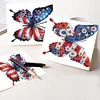 6Pcs Diamond Painting American Flag Butterfly Diamond Drawing Card
