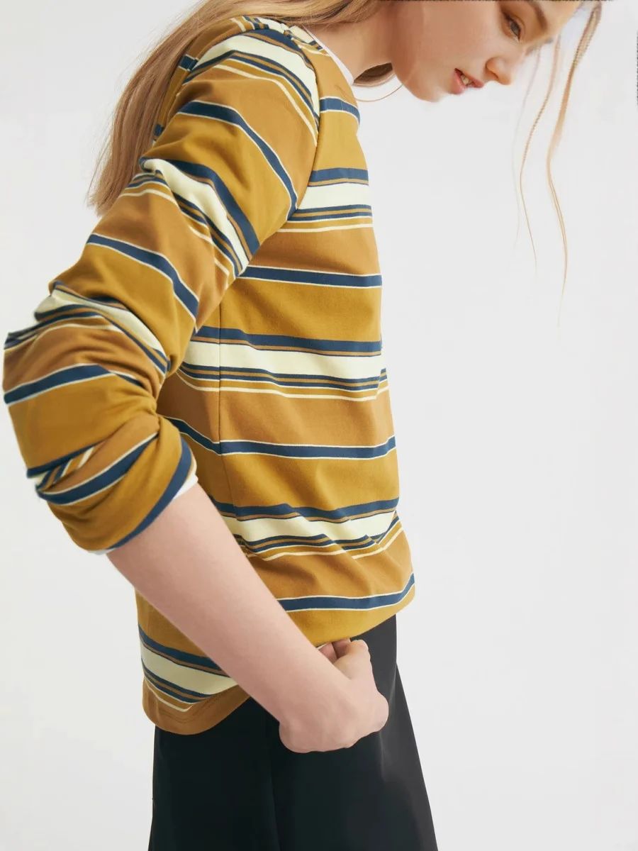 Athvotar Athvotar 2025 New Striped T-Shirt Women Simple Casual Loose Thin Sleeve Long-Sleeved Top