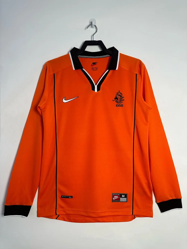 Retro 1998 Netherlands home long sleeve football jersey