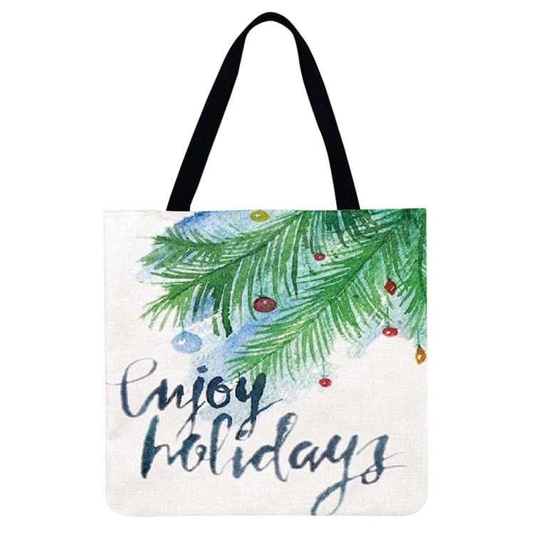 Lovely Lady Christmas Cartoon - Linen Tote Bag