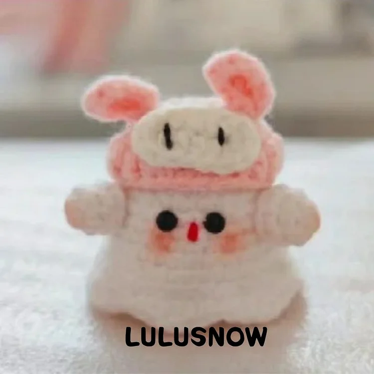 Lulusnow Handmade Pink Halloween Amigurumi Ghost Melody Hat  Crochet Key Pendant Bag Accessories Key Pendant