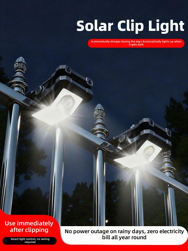 Solar Clip Light Outdoor Fence Lighting &ndash; Automatic Day/Night Sensor, No Wiring Needed