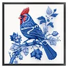 Blue And White Porcelain-Cardinal-14CT Stamped Cross Stitch 40*40cm/15.75*15.75in tapestrymarket