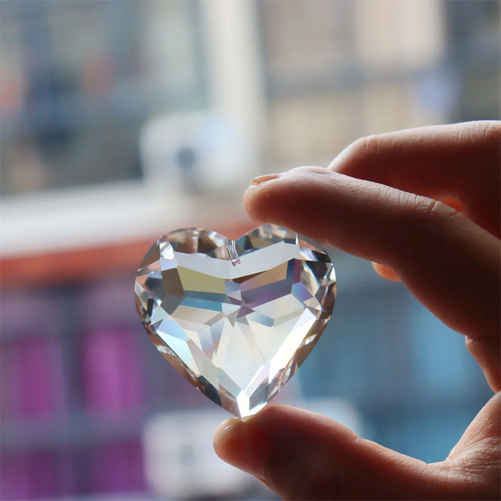 Colorful Crystal Prism Ball Pendulum Pendant for Garden Window (Heart)