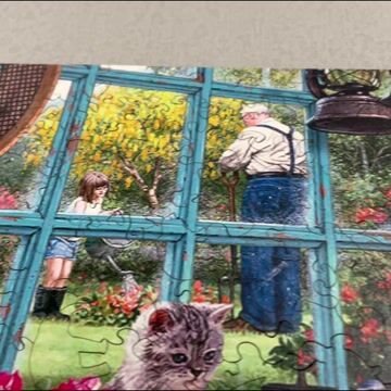 Cat Garden Wooden Jigsaw Puzzle