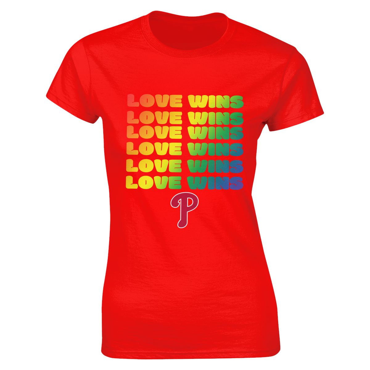 Philadelphia Phillies Love Wins Pride Women's Crewneck T-Shirt