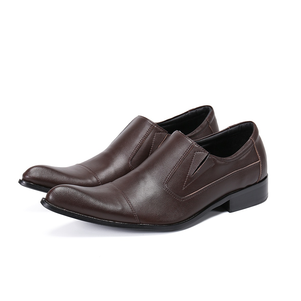 Men Dress Italian Leather Shoe Pointed Toe Shoe Black Coffee Oxford Shoes