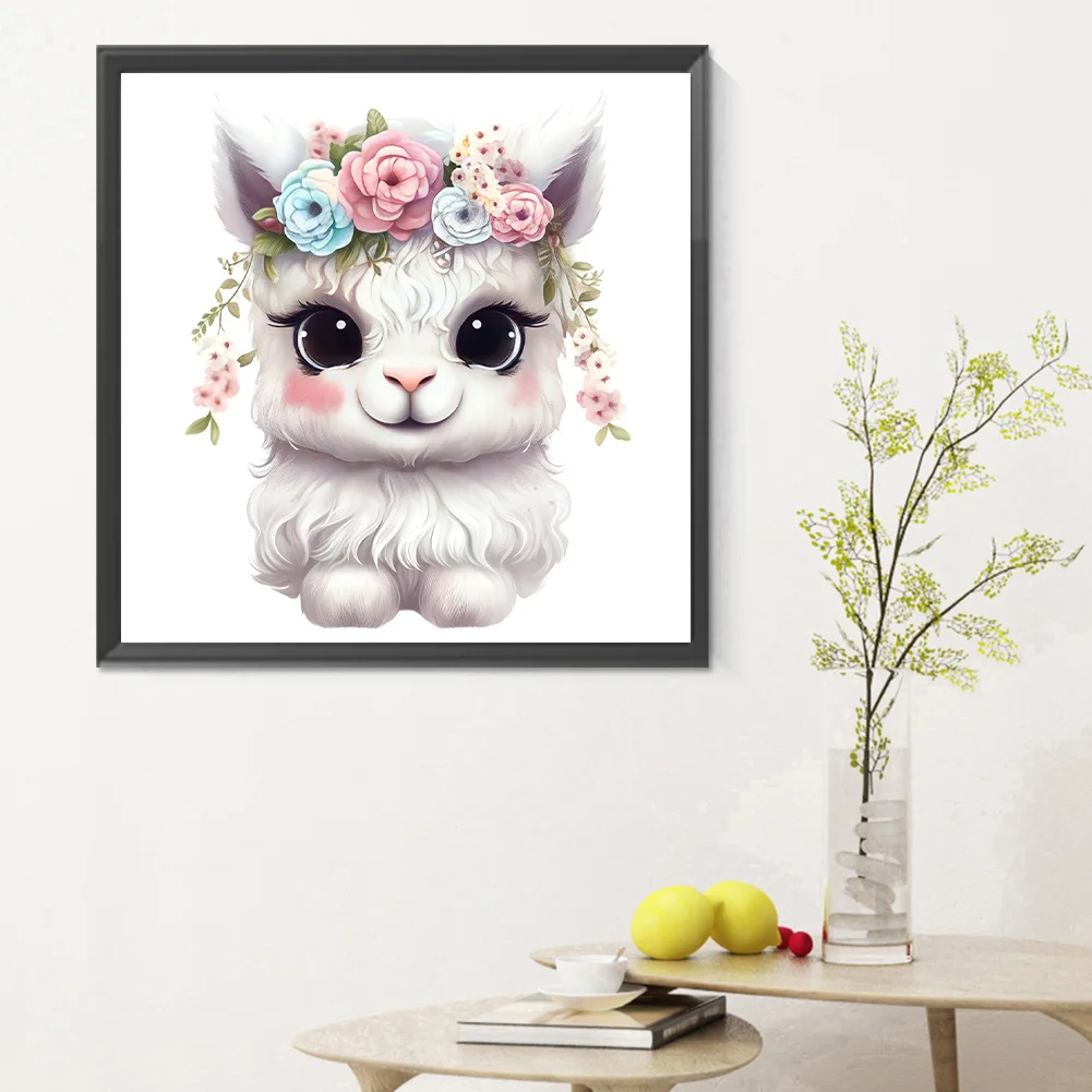 Full Round Diamond Painting 30*30cm - Flowers Animals Bunny