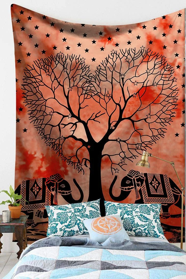 Bohemian Mandala Elephant Tapestry Wall Hanging Sandy Beach Picnic Throw Rug Blanket Camping Tent Travel Sleeping Pad Bedspread