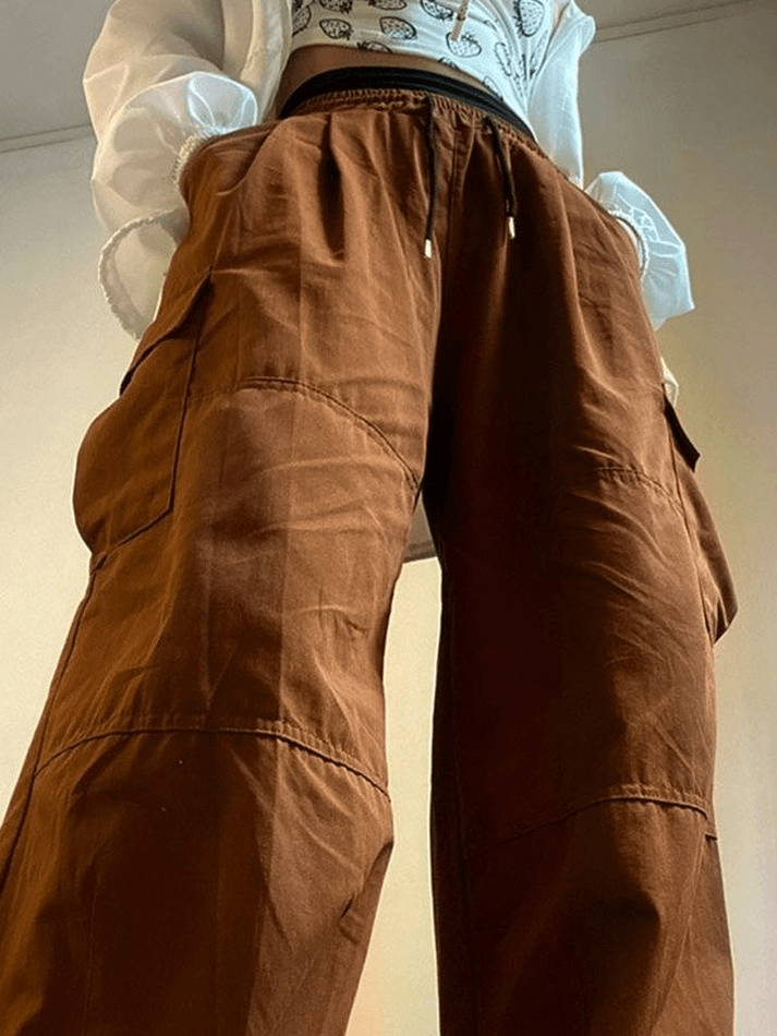 baggy brown cargo pants