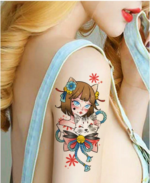 Sdrawing Anime Tattoo Sticker Waterproof for Men Women Body Art Personality Cool Butterfly Fake Tattoo Arm Thigh Pattern Temporary Tattoo