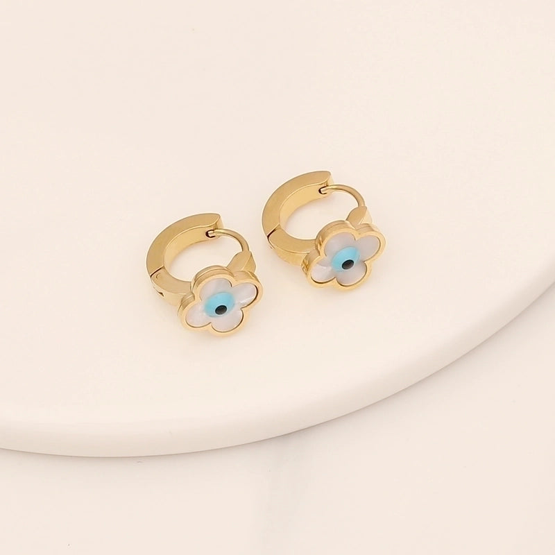 1 Pair Fashion Heart Shape Butterfly Plating Stainless Steel Earrings