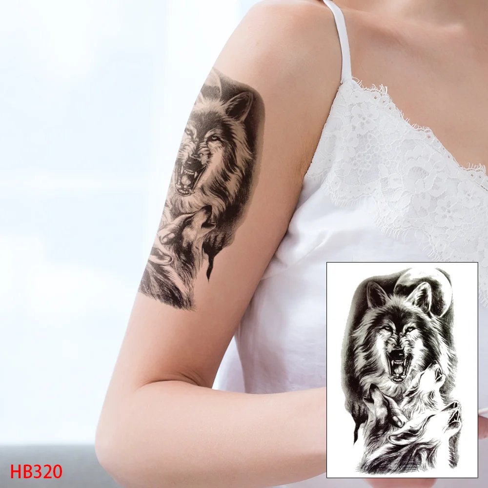 Sdrawing Transfer Waterproof Temporary Tattoos Sticker,Fake,Women Men Wolf,Skull,Eagle,Black Dragon,OWL,Beauty Body Art,Sexy Makeup