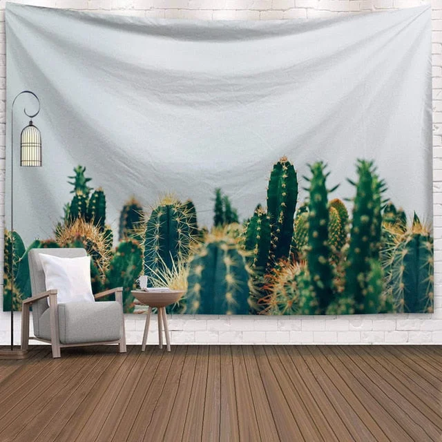 Cactus Succulents Tapestry Summer Succulents Wall Decor Tropical Landscape Wall Hanging Tapestries Picnic Blanket Wall Cloth