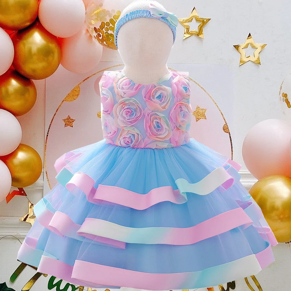 Infant Sequin Bow Dress for Girl Baby Christening First 1st Birthday Dress Party Baptism White Dresses for Baby Toddler Vestido