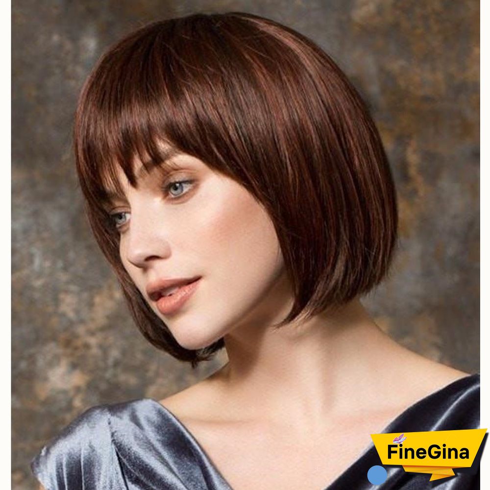 Women's Wigs with Short Straight Hair Bobo Headgear