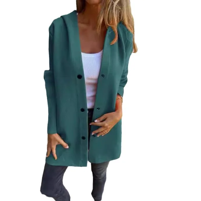Uveng Uveng 2025 New Hot Fashion Long-Sleeved Solid Coat Women's Clothing